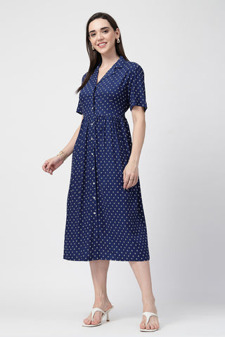 Detail of Hidden Feeding Zips & Pockets on White Polka Dot Print Zipless Feeding Shirt Dress for Breastfeeding