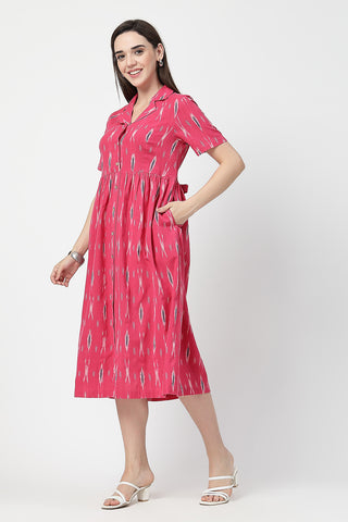 House of Zelena Ikat Print Zipless Feeding Dress - Trusted by Mothers for Quality