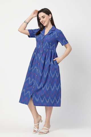 House of Zelena Ikat Print Zipless Feeding Dress - Trusted by Mothers for Quality