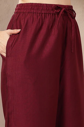 Maternity Zipless Feeding Suit Set with Dupatta - Deep Plum