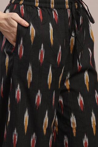 Ikat A Line Zipless Maternity Co-ord Set - Black