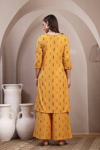 Ikat A Line Zipless Maternity Co-ord Set - Mustard