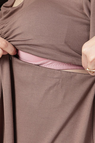 Feeding top with in-built bra - Mocha