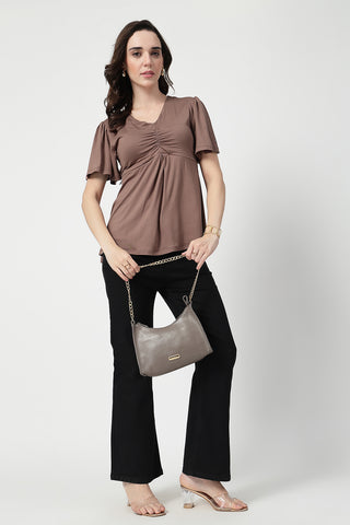 Feeding top with in-built bra - Mocha