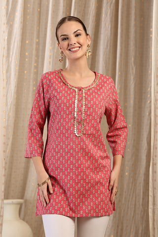 Pink Booty Cotton Top; pure cotton material is soft on skin and lightweight.