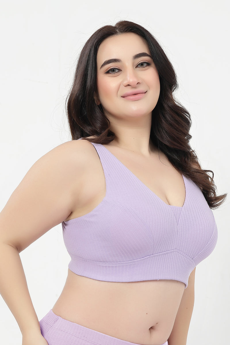 Sera Broad-Rib Bra - Lavender