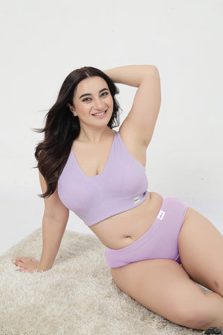 Sera Broad-Rib Bra - Lavender