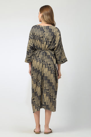 Maternity Concealed Zip Feeding Kaftan - Blue