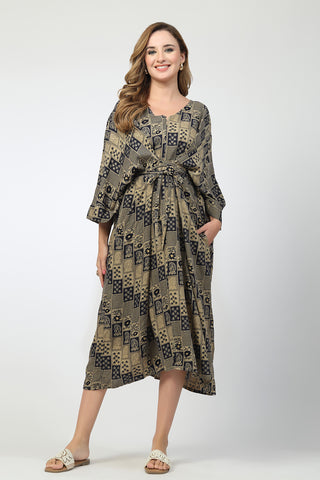 Maternity Concealed Zip Feeding Kaftan - Blue