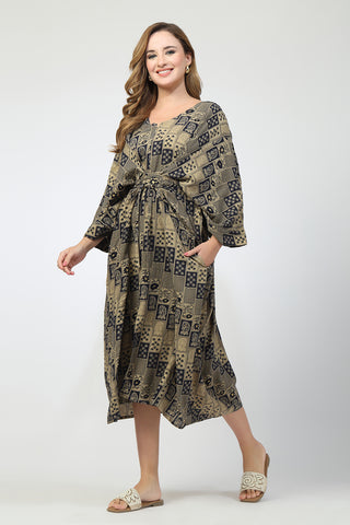 Maternity Concealed Zip Feeding Kaftan - Blue