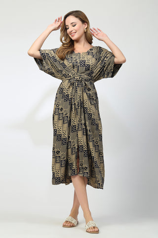 Maternity Concealed Zip Feeding Kaftan - Blue