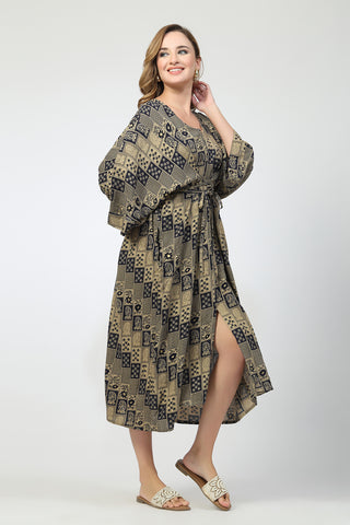 Maternity Concealed Zip Feeding Kaftan - Blue