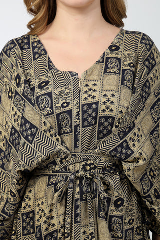 Maternity Concealed Zip Feeding Kaftan - Blue