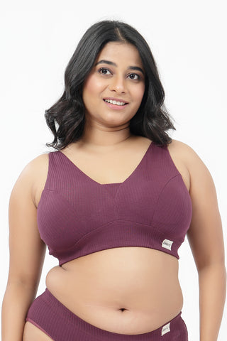Sera Broad-Rib Bra - Dark Berry