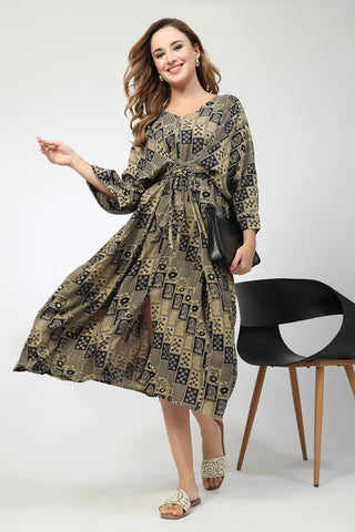 Maternity Concealed Zip Feeding Kaftan - Blue