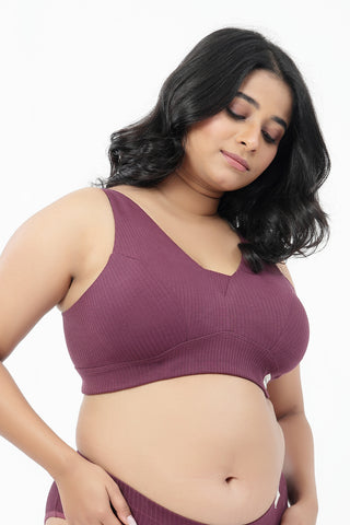 Sera Broad-Rib Bra - Dark Berry