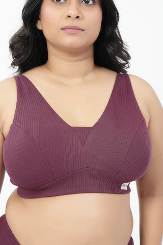 Sera Broad-Rib Bra - Dark Berry