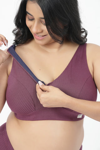 Sera Broad-Rib Bra - Dark Berry