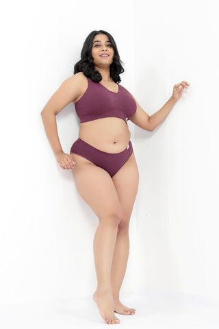 Sera Broad-Rib Bra - Dark Berry