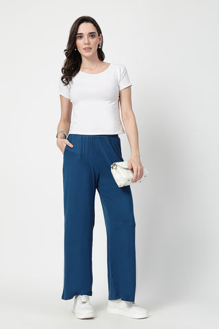 Deep Teal High Waist Maternity Palazzo