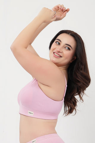 Sera Fine-Rib Bra - Pink