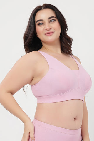Sera Fine-Rib Bra - Pink