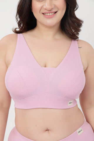 Sera Fine-Rib Bra Pack Of 2 - (Dark Berry & Pink)