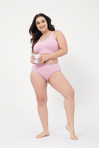 Sera Fine-Rib Bra - Pink