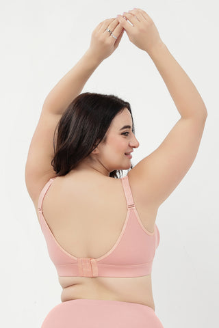 Lira Ribbed Cotton Nursing Padded Bra - Rose Gold