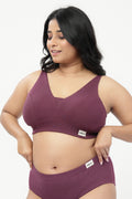 Sera Fine-Rib Bra - Dark Berry