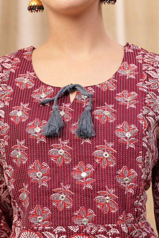 Close-up of the Floral Ed Zip pattern and soft Cotton fabric texture.