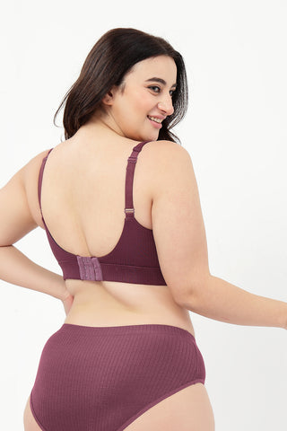 Sera Broad-Rib Bra - Dark Berry