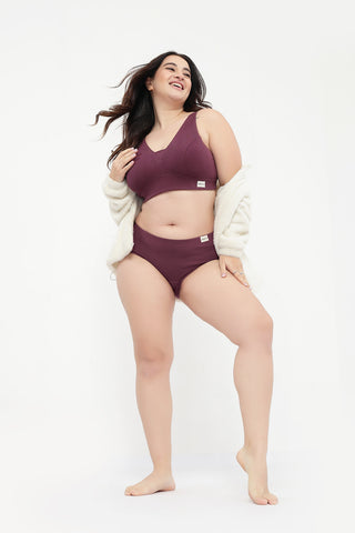 Sera Broad-Rib Bra - Dark Berry