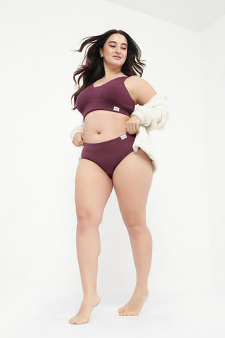 Sera Broad-Rib Bra - Dark Berry