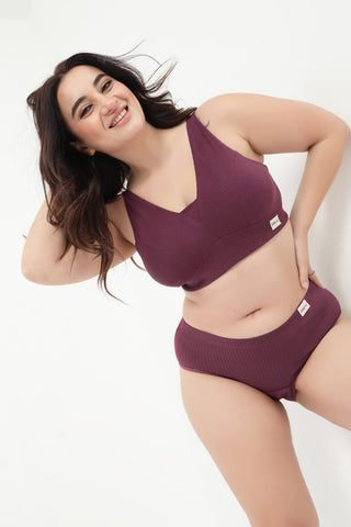 Sera Broad-Rib Bra - Dark Berry