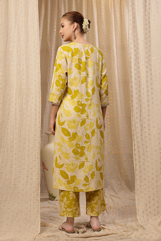 Zipless Feeding Kurta-Pant Set - Mustard Yellow