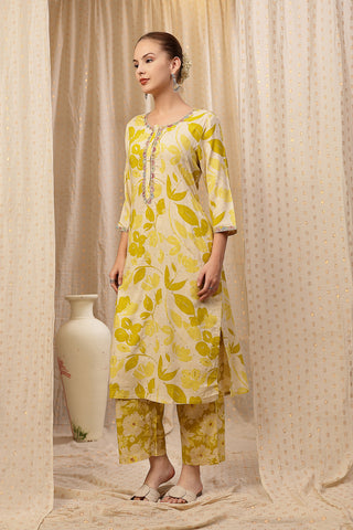 Zipless Feeding Kurta-Pant Set - Mustard Yellow