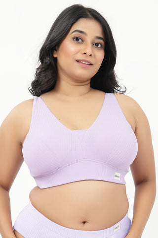 Sera Broad-Rib Bra - Lavender