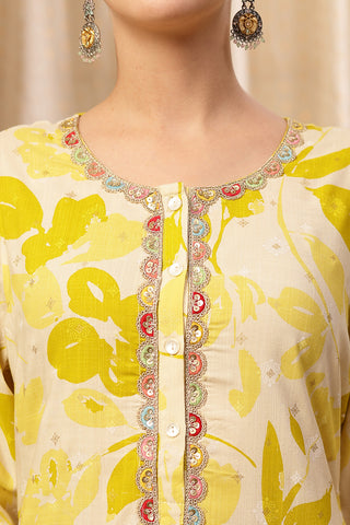 Zipless Feeding Kurta-Pant Set - Mustard Yellow