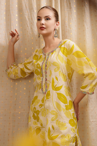 Zipless Feeding Kurta-Pant Set - Mustard Yellow