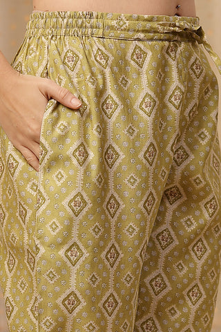 Model action shot of the Embroidered Zip Kurta-Pant Kurta Set, demonstrating ease of movement and fit.