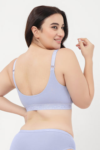 Zena Fine-Rib Bra - Soft Blue