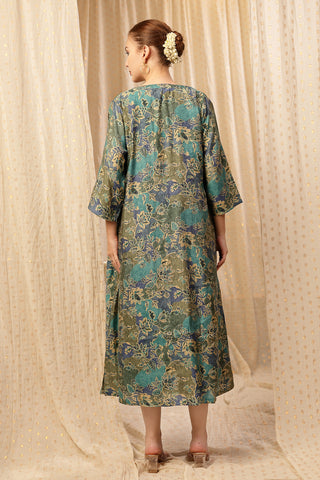 Close Up of Soft Fabric Detail on Laila – The Jewel-Tone Feeding Jacket Dress Set