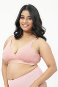 Zena Fine-Rib Bra - Rose Gold