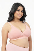 Zena Fine-Rib Bra - Rose Gold