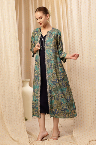 Soft Soft Texture of Laila – The Jewel-Tone Feeding Jacket Dress Set - Breathable & Comfy