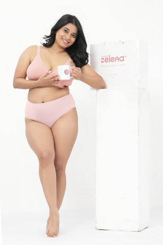 Zena Fine-Rib Bra - Rose Gold