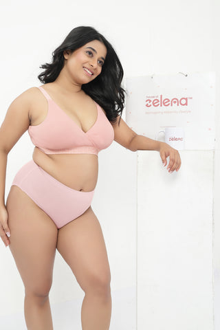 Zena Fine-Rib Bra - Rose Gold