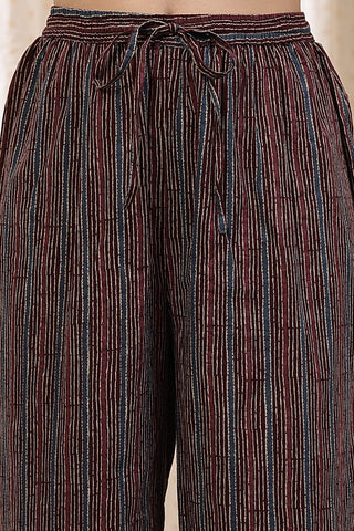 Comfort-focused image of the Deep Purple 100% Cotton Kurta Set, designed for style through pregnancy and postpartum.