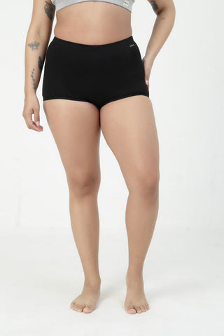 Cotton Cut & Sew High Rise Boy Short - Black